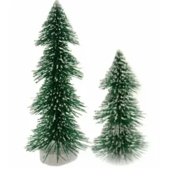 Set Of 2 Department 56 Christmas Village Enchanted Pine Trees