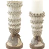 Set Of 2 Elegant Pine Cone Christmas Candle Holder Table Top Decoration 12"