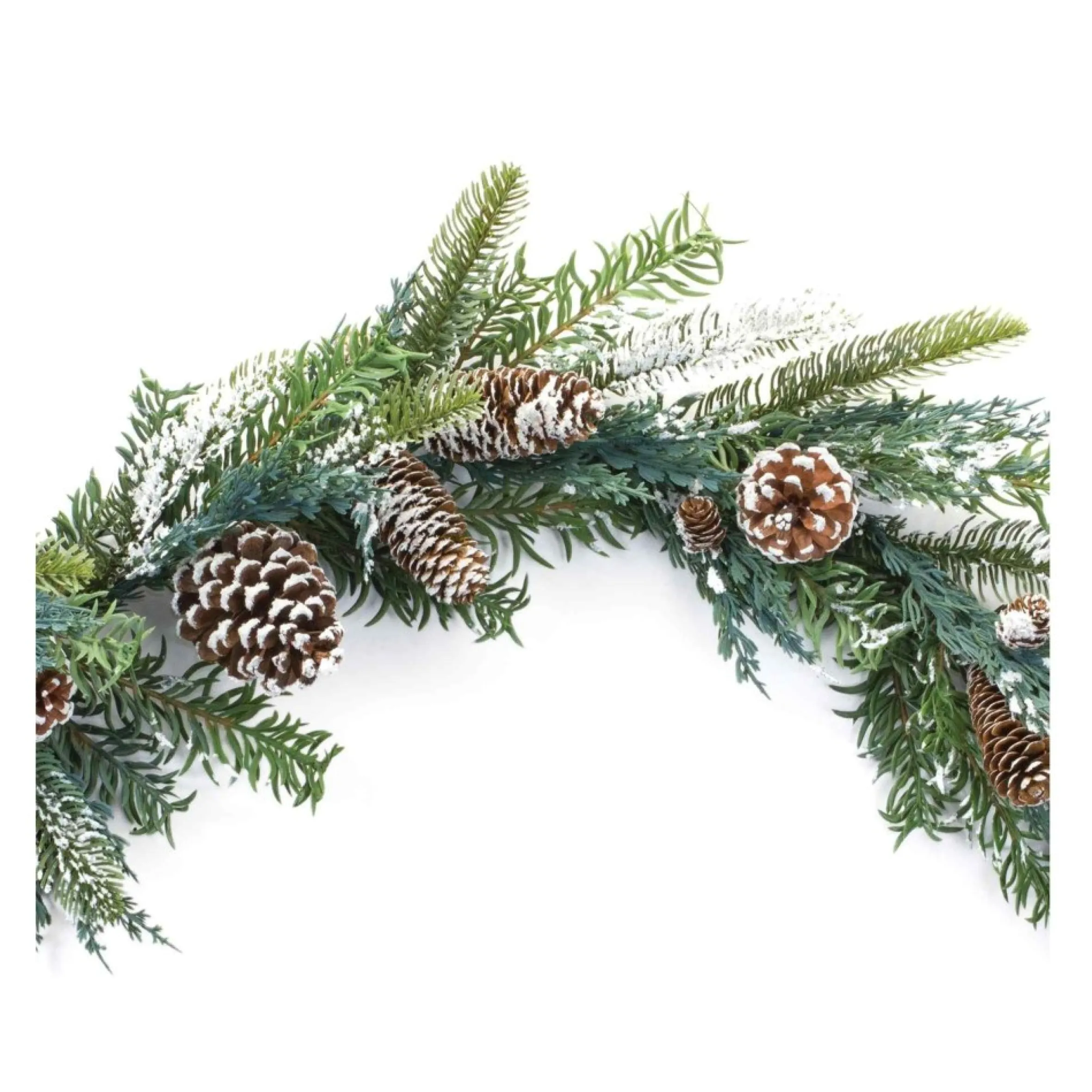Set Of 2 Frosted Pinecone With Berry Christmas Garlands 5.5' X 7"