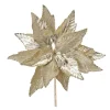 Set Of 6 Glittered Poinsettia Artificial Christmas Stems 23"