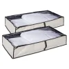 Set Of 2 Gray Damask Patterned Soft Storage Bins With Zipper Closure 40"