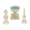 Set Of 3 Ivory And White Tudor Gardens Monuments Accessory 2.5"