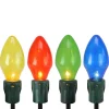 Set Of 4 Lighted Multi-Color Jumbo C7 Bulb Christmas Pathway Marker Lawn Stakes