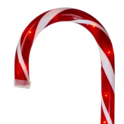 Set Of 3 Lighted Red And White Candy Cane Outdoor Christmas Pathway Markers 28