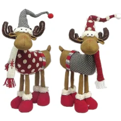 Set Of 2 Merry Moose Christmas Plushies 16"