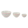 Set Of 3 Mistletoe And Pine Ceramic Round Bowls 9"