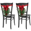 Set Of 2 Mixed Cedar And Pine Christmas Chair Back Swags