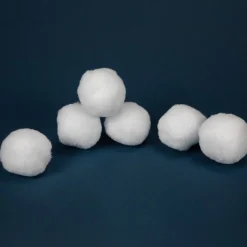 Set Of 6 Plush Faux Christmas Snow Balls