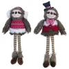 Set Of 2 Plush Sloth Shelf Sitter Christmas Figurines 11"