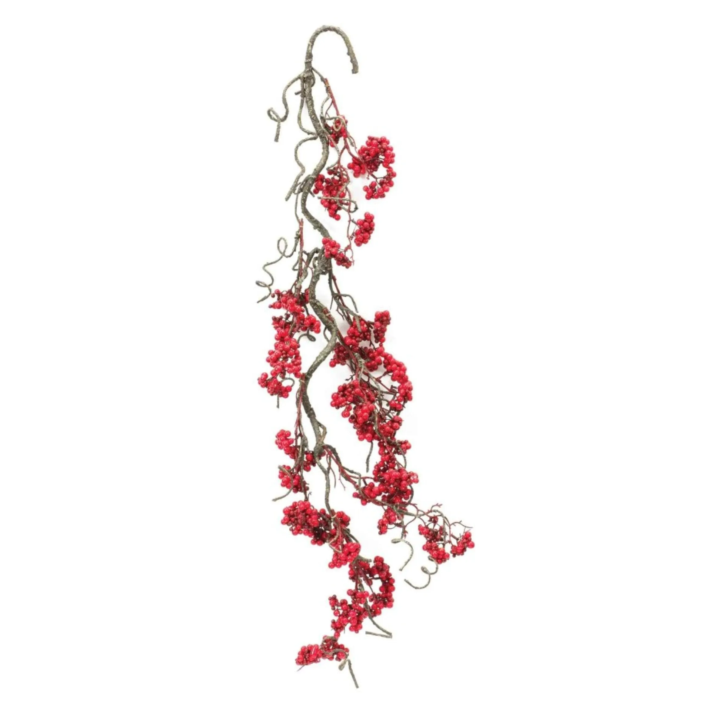 Set Of 3 Red And Brown Berry Twig Artificial Christmas Garlands 2.75' X 9"