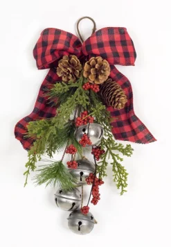Set Of 6 Red And Green Christmas Ties With Pines/Bells/Cherries 15"