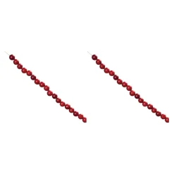 Set Of 2 Red Cranberry String Christmas Garlands 6' X 0.5