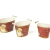 Set Of 3 Retro Santa Claus Oval Vintage Style Decorative Buckets With Handles