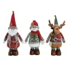 Set Of 3 Santa, Snowman And Reindeer Plush Figurine 16"