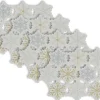 Set Of 4 Silver Colored Snowflake Design Placemats 19" X 13"