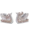 Set Of 2 Silver Reindeer Sleigh Christmas Tea Light Candle Holders 4.5"