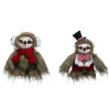 Set Of 2 Sitting Sloth Plush Christmas Figurines 13"