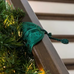 Set Of 3 Snowflakes Patterned Banister Protecting Christmas Garland Ties 7.25