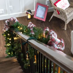 Set Of 3 Snowflakes Patterned Banister Protecting Christmas Garland Ties 7.25