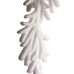 Set Of 2 White Hanging Foam Garland Leaves 51"