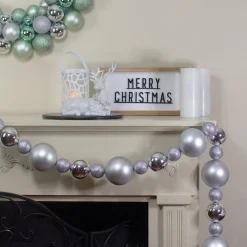 6' Shatterproof Ball 3-Finish Silver Splendor Christmas Garland