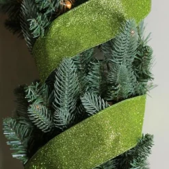 Shimmering Lime Green Solid Wired Christmas Craft Ribbon - 2.5