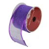 Shimmering Purple Wired Christmas Craft Ribbon 2.5" X 10 Yards