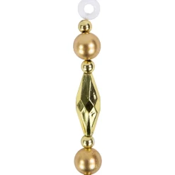 9' Shiny And Matte Gold Beaded Christmas Garland, Unlit