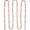 9' Shiny And Matte Red And Gold Beaded Christmas Garland, Unlit