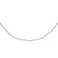 15' Shiny Crimson Red Beaded Christmas Garland - Unlit