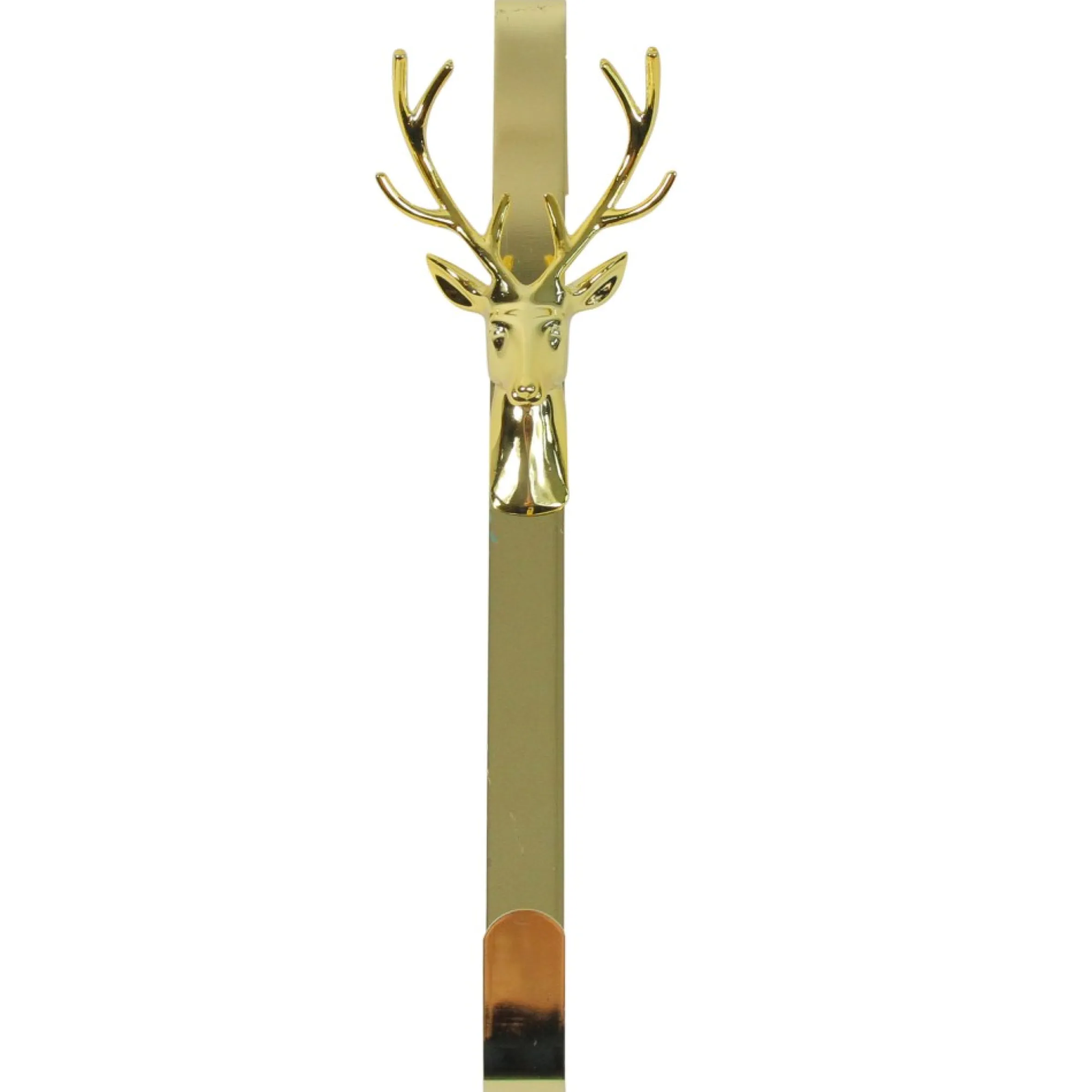 15.25" Shiny Gold Reindeer Over The Door Christmas Wreath Hanger