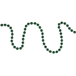 15' Shiny Metallic Green Beaded Christmas Garland - Unlit