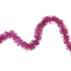 Shiny Pink Traditional Tinsel Garland - 50 Feet, Unlit