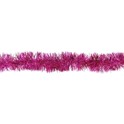 Shiny Pink Traditional Tinsel Garland - 50 Feet, Unlit