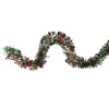 12' Shiny Red And Silver Christmas Tinsel Garland - Unlit