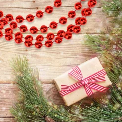 33' Shiny Red Round Beaded Christmas Garland