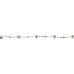 15' Shiny Silver Mirrored Disco Ball Beaded Christmas Garland, Unlit