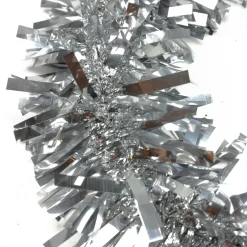 50' Shiny Silver Wide Cut Christmas Tinsel Garland - Unlit