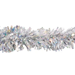 25'silver And Clear Metallic Specialty Holographic Twist Novelty Christmas Garland