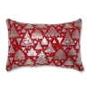 18.5" Silver And Red Trees Christmas Rectangular Throw Pillow