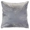17" Silver And White Embroidered Pine Branch Square Christmas Throw Pillow