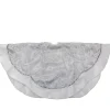 48" Silver And White Floral Trimmed Christmas Tree Skirt