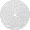 48" Silver And White Snowflakes Christmas Tree Skirt