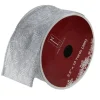 Silver Shimmering Swirl Christmas Wired Craft Ribbon 2.5" X 10 Yards