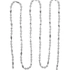 9' Silver Shiny And Matte Beaded Christmas Garland
