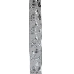 Silver Wired Christmas Words Craft Ribbon 2.5" X 10 Yards