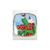 12" Snow Drift Multi-Color Snowman Square Porcelain Christmas Dining Plate