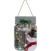 13.5" Snowman Mason Jar Let It Snow Christmas Wall Sign