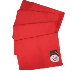 13.5" Snowman Pouch With Christmas Place Mats Set