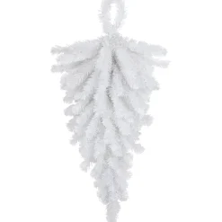 30" Snow White Pine Artificial Teardrop Christmas Swag, Unlit